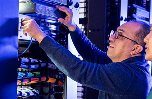 Person working on computer software