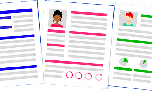 cartoon images of resumes